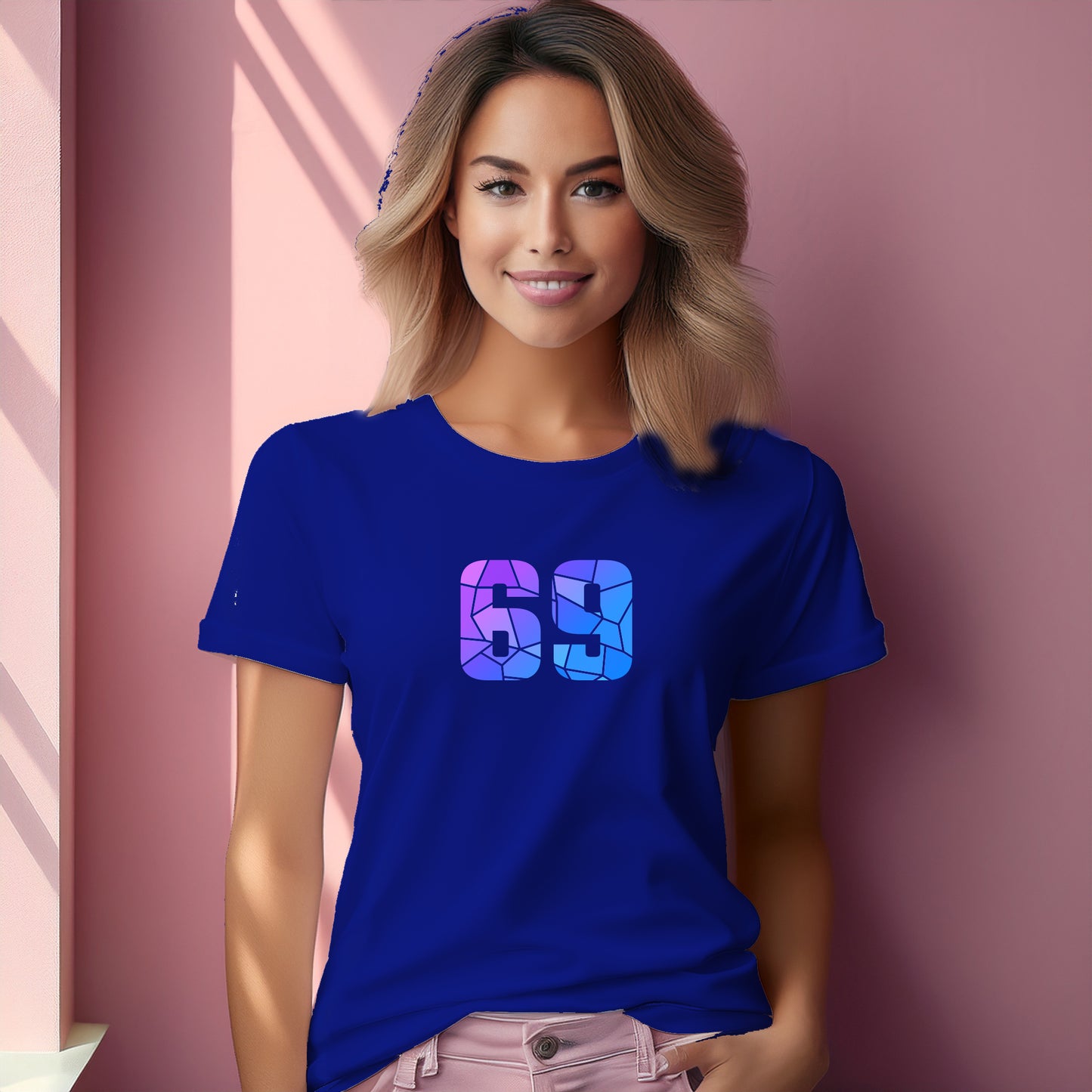 69 Number Women T-Shirt (Royal Blue)