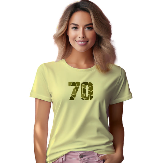 70 Number Women T-Shirt (Butter Yellow)