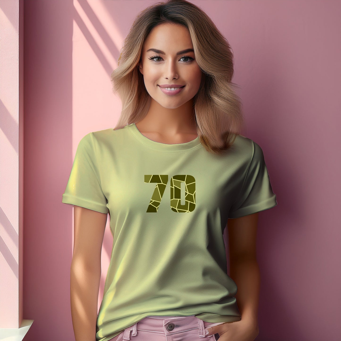 70 Number Women T-Shirt (Butter Yellow)