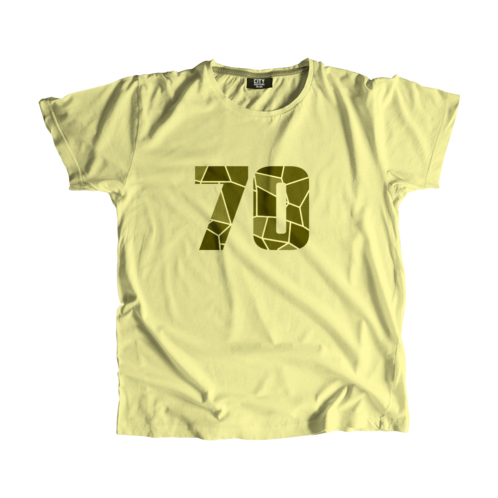 70 Number Men Unisex T-Shirt (Butter Yellow)