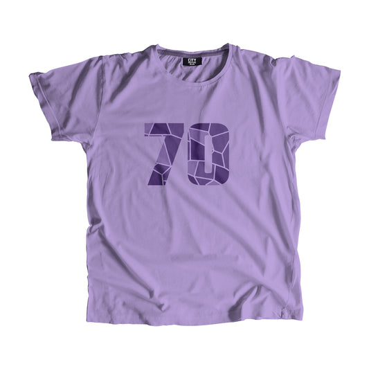 70 Number Men Unisex T-Shirt (Iris Lavender)