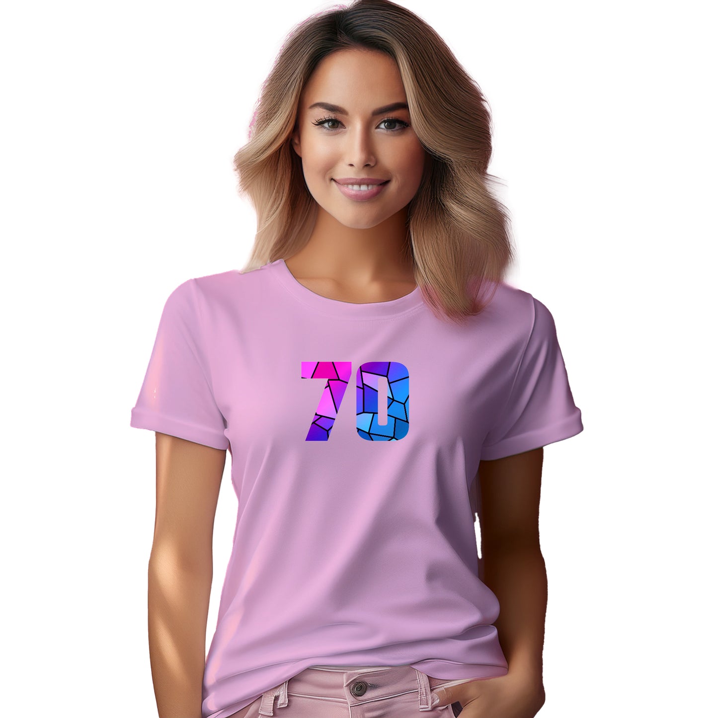 70 Number Women T-Shirt (Light Pink)