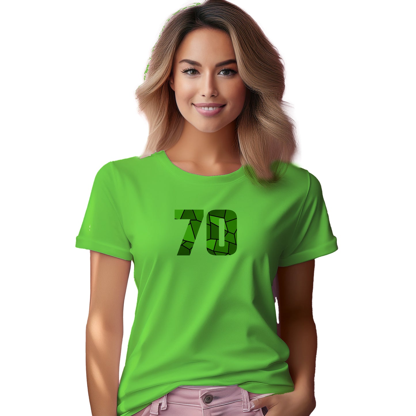 70 Number Women T-Shirt (Liril Green)