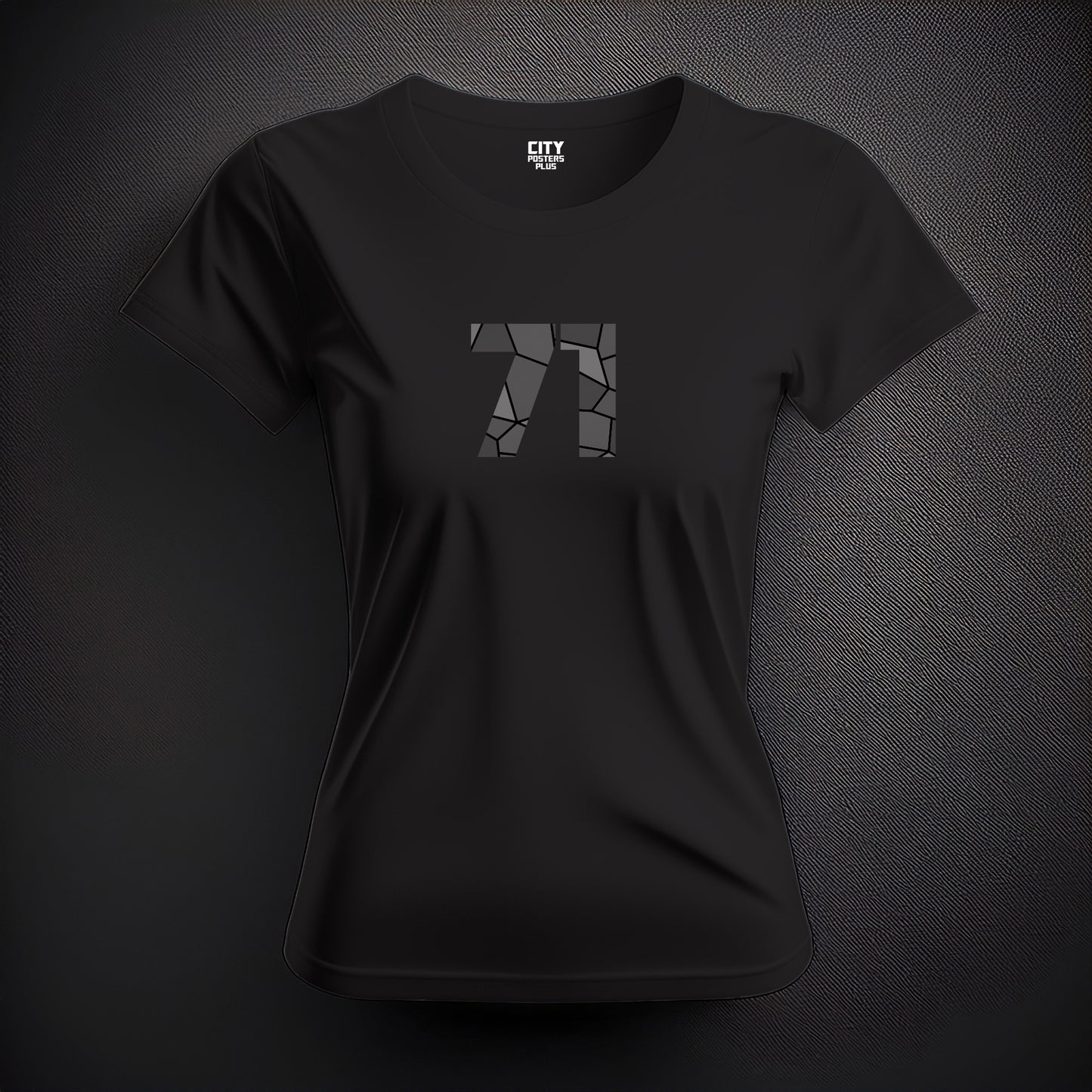 71 Number Women T-Shirt (Black)