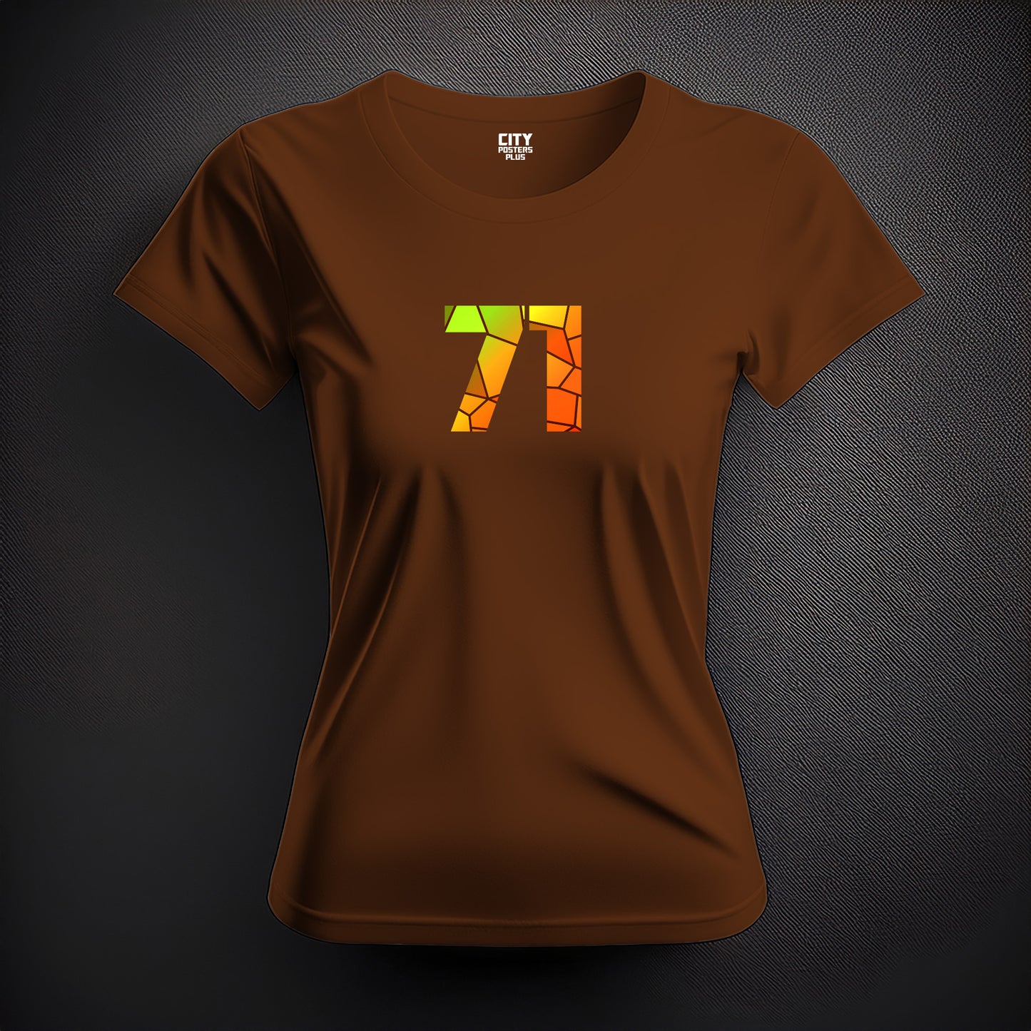 71 Number Women T-Shirt (Brown)