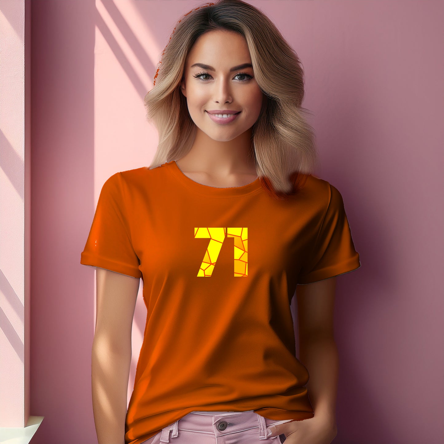 71 Number Women T-Shirt (Orange)