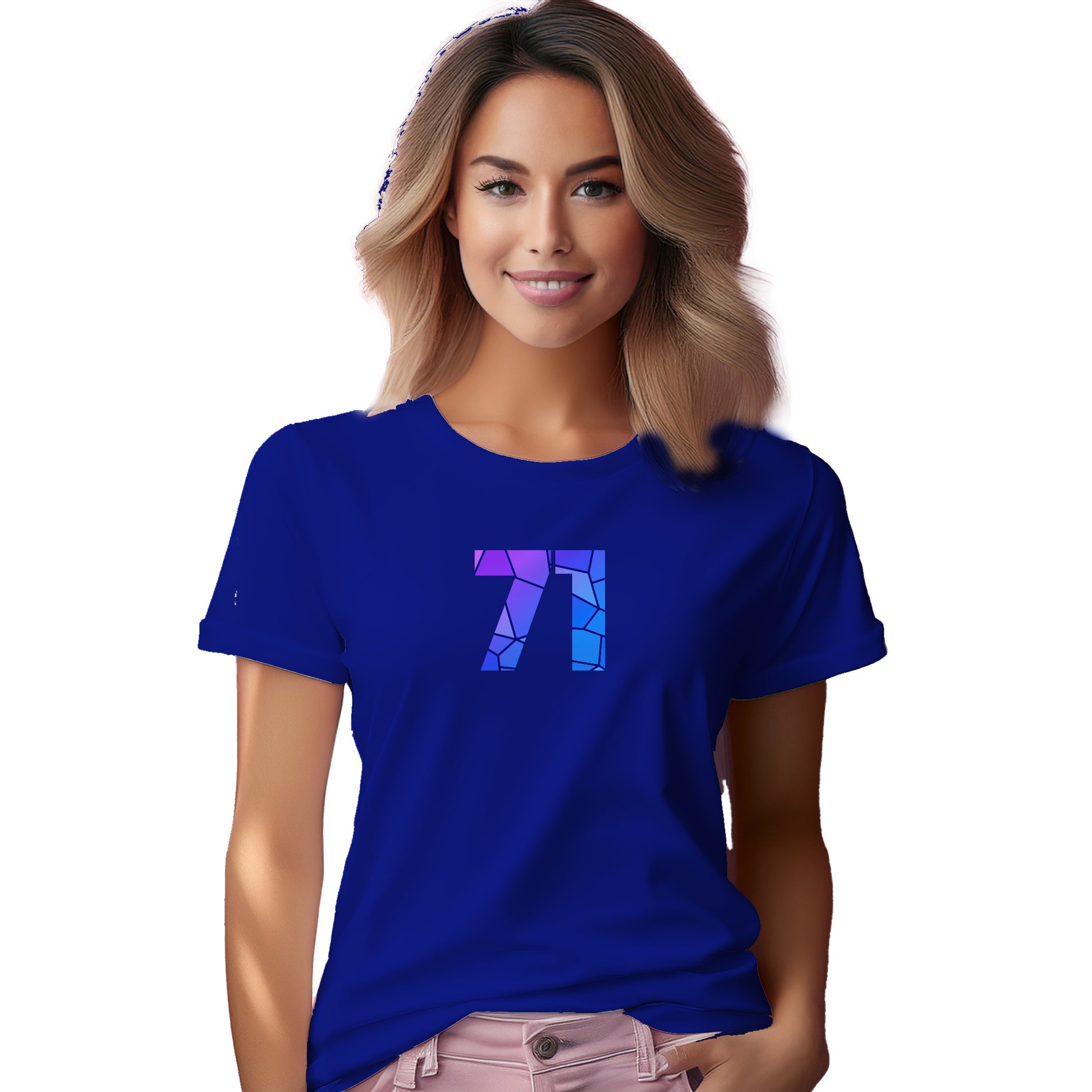 71 Number Women T-Shirt (Royal Blue)