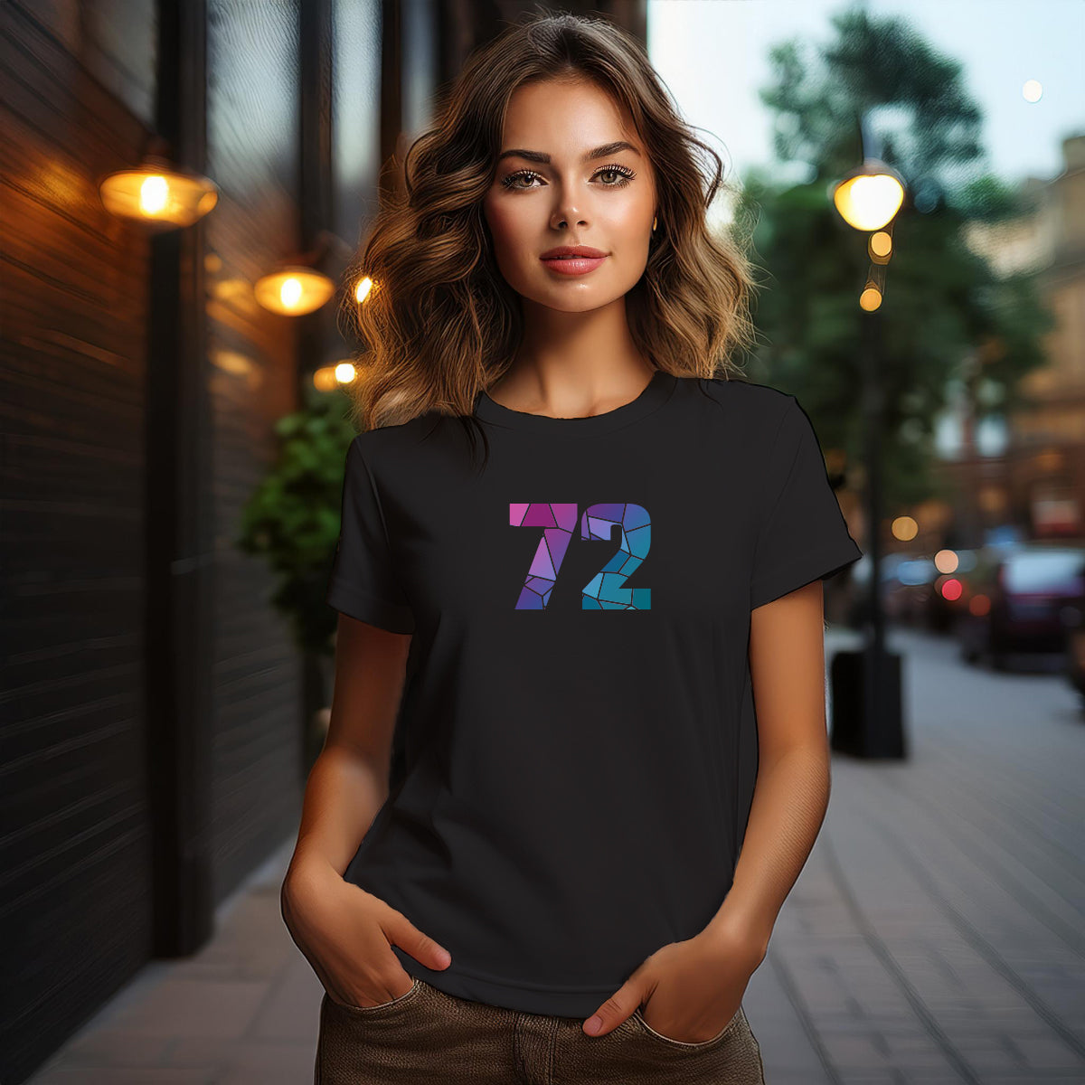 72 Number Women T-Shirt (Black)