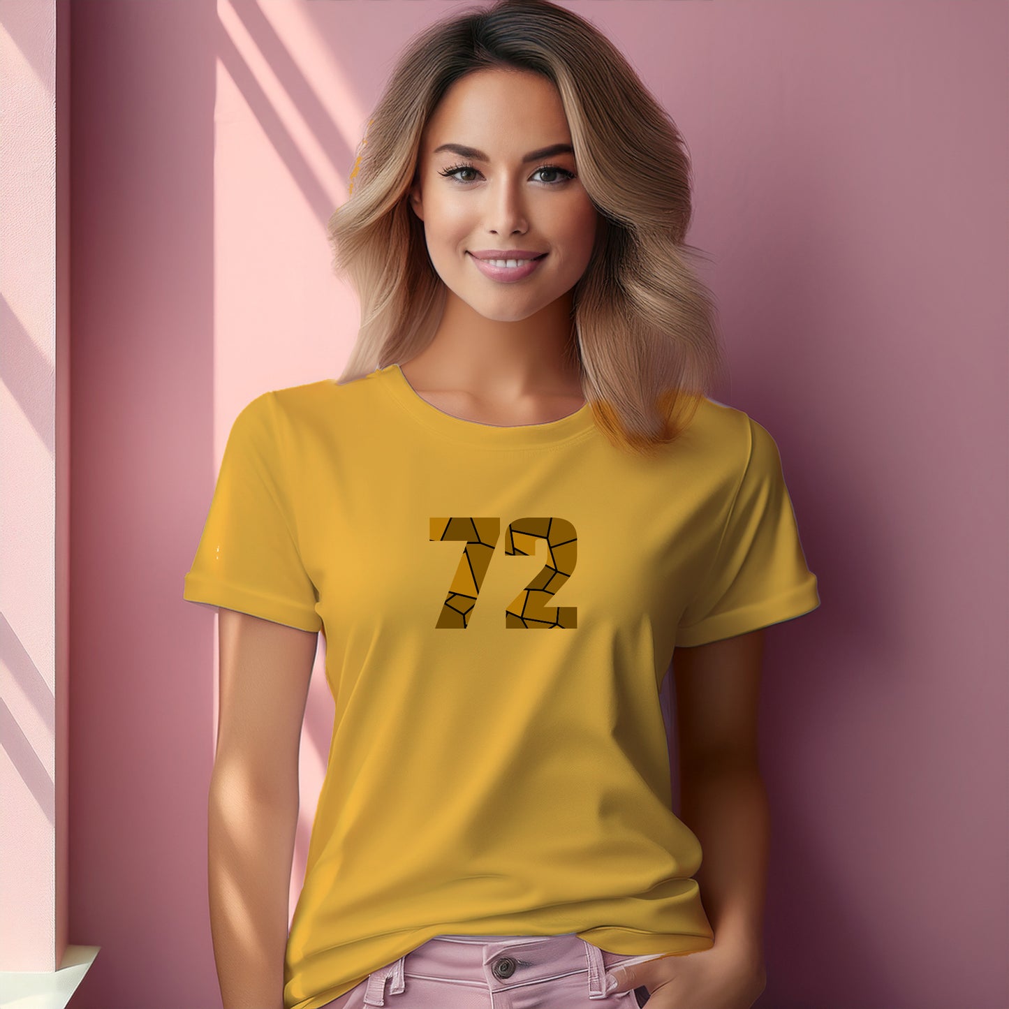 72 Number Women T-Shirt (Golden Yellow)