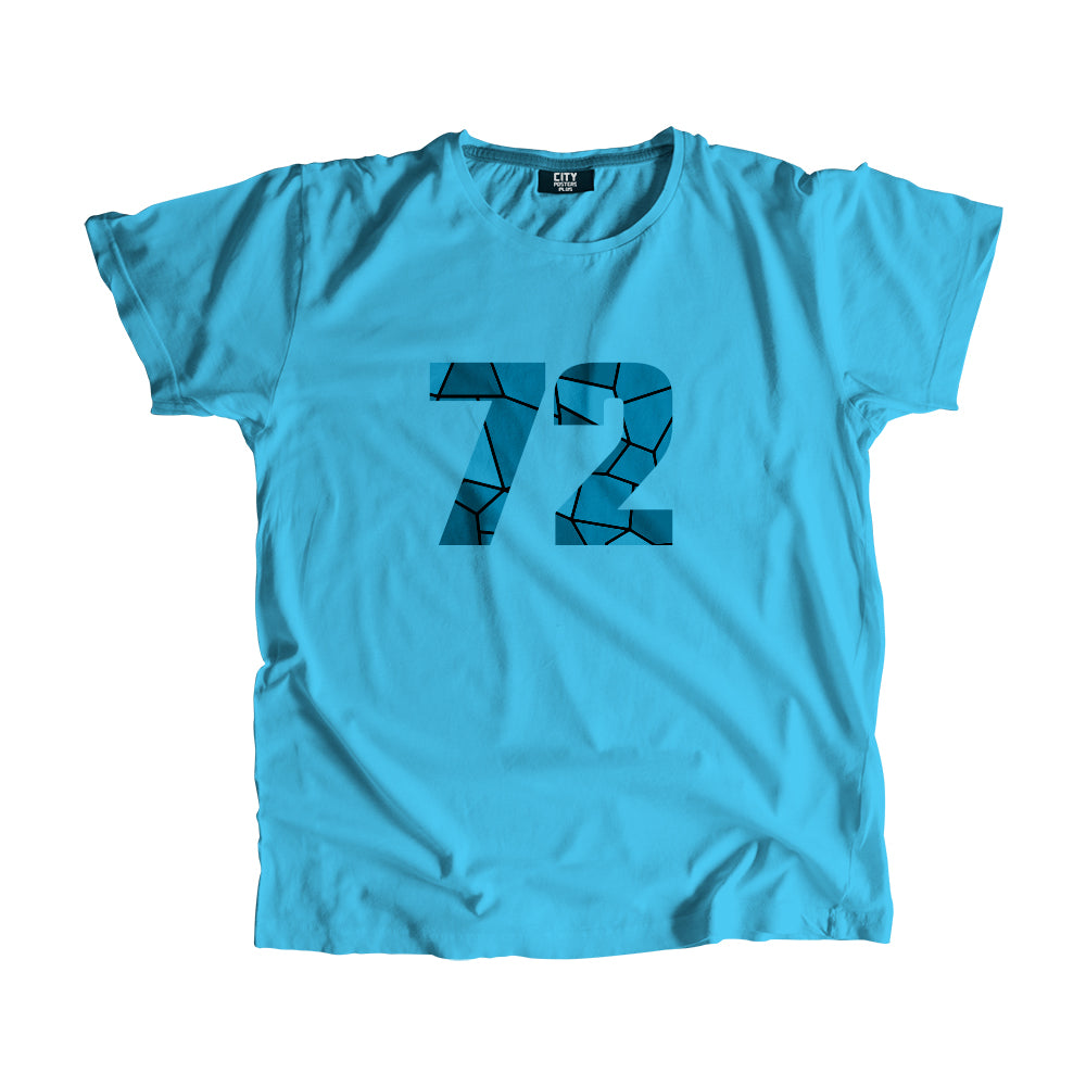 72 Number Men Unisex T-Shirt (Sky Blue)