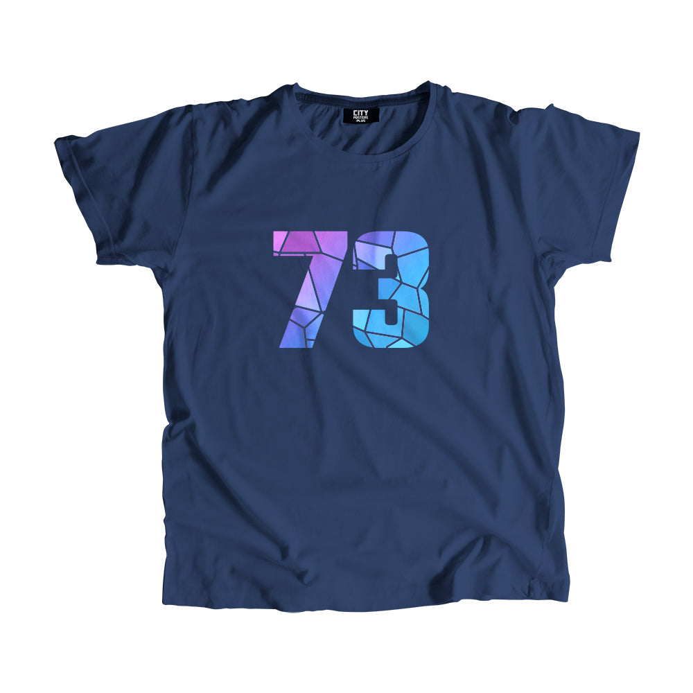 73 Number Men Unisex T-Shirt (Navy Blue)