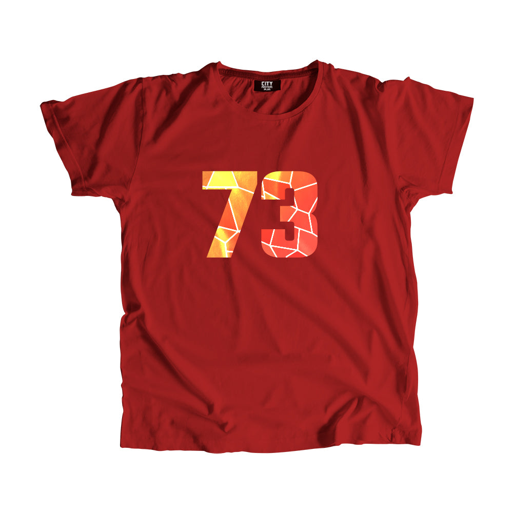 73 Number Men Unisex T-Shirt (Red)