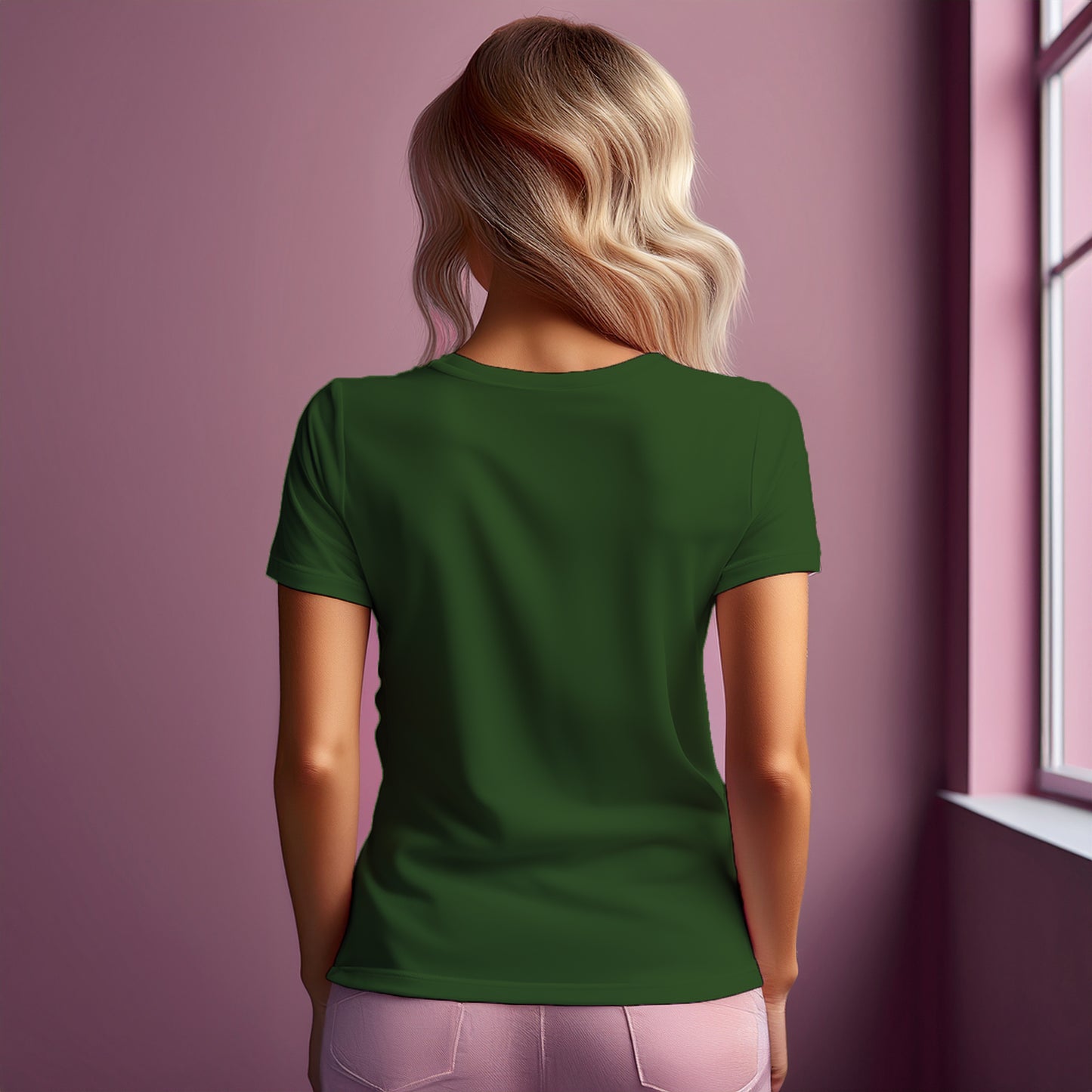 69 Number Women T-Shirt (Olive Green)